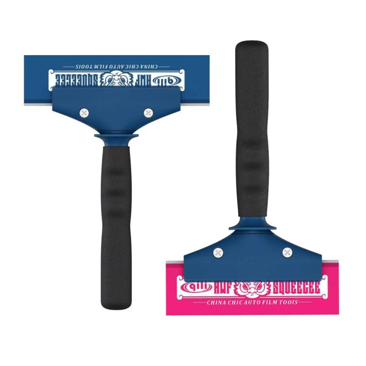 qili Car Window Tinting Tool Double-Layer Rigid Rubber Strip Widened Beef-Tendon Squeegee, 150mm Blue White Adhesive Strip, 130mm Pink White Adhesive Strip