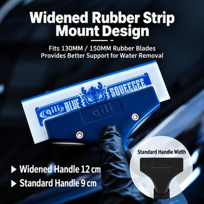 qili Car Window Tinting Tool Double-Layer Rigid Rubber Strip Widened Beef-Tendon Squeegee, 150mm Blue White Adhesive Strip, 130mm Pink White Adhesive Strip