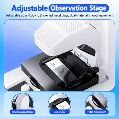 BM070 LCD Digital Biological Microscope 3 Objective Lenses HDMI USB 7 Inch Screen
