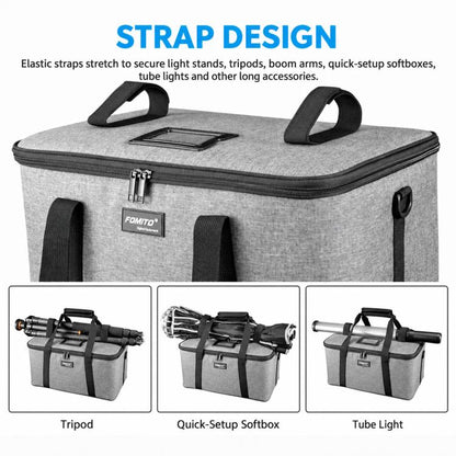 FOMITO AB-27 Handheld Portable Large Capacity Camera Bag Outdoor DSLR Digital Camera Lens Case, AB-27 Grey, AB-27 Black