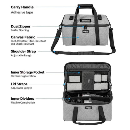 FOMITO AB-27 Handheld Portable Large Capacity Camera Bag Outdoor DSLR Digital Camera Lens Case, AB-27 Grey, AB-27 Black