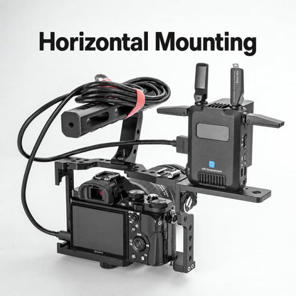 FOMITO For Z CAM Camera Cage Wireless Video Transmitter L-Shaped Bracket Expansion Mount, Stand, Stand + V-shaped Triangular Clamping Plate