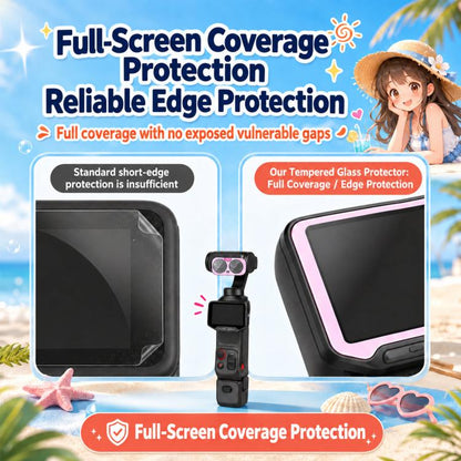 For Insta360 Luna Ultra Cute Screen Protector Tempered Glass Anti-Glare Lens Film Kit