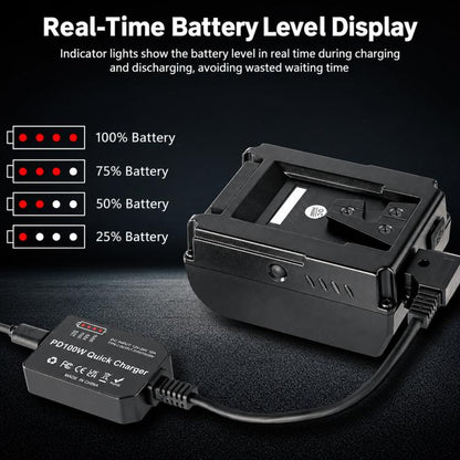 FOMITO PD 100W V-Mount Battery Charger D-Tap To Type-C Adapter, D-Tap To Type-C Adapter