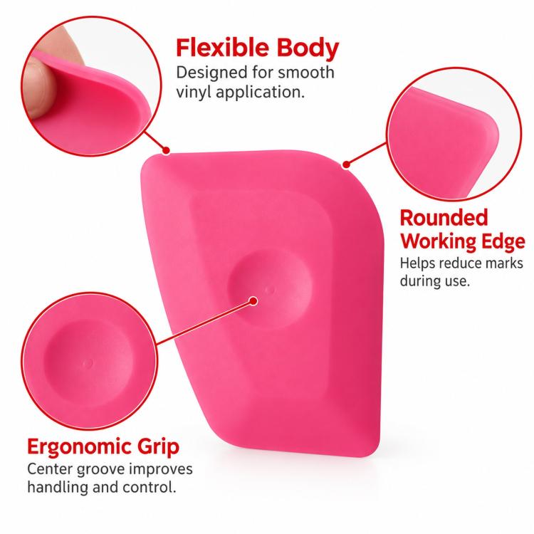 qili Automotive Film Installation Tool Polygonal Squeegee for Gap Tucking and Edge Trimming
