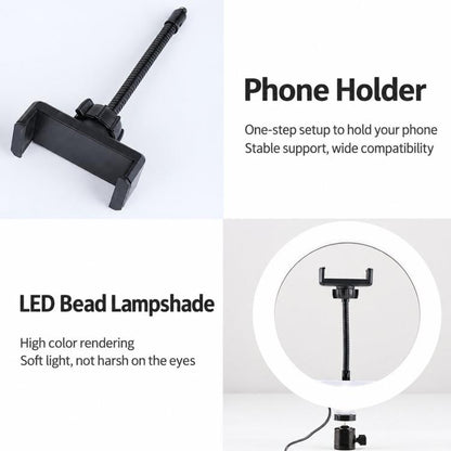26cm Ring Live Streaming Fill Light Selfie Beauty Photography Lamp, 10 inch