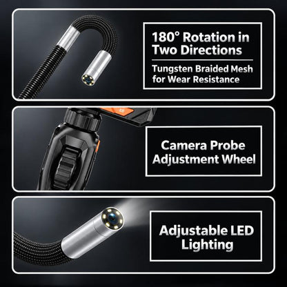 Articulating Borescope 4.3 inch IPS Endoscope Inspection Camera With Light, IP67 Waterproof, ES06