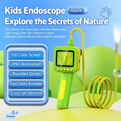 ES09 Kids Endoscope Camera 2.4 inch Screen Inspection Scope IP67 Waterproof Snake Camera Toy