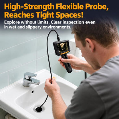 Industrial Endoscope Camera 2.8 inch IPS Inspection Scope IP67 Waterproof Borescope, ES07