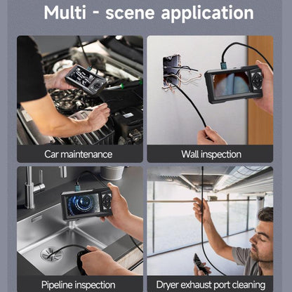 ES01 Industrial Endoscope Camera 4.3 inch IPS Inspection Scope IP67 Waterproof Borescope, No Memory Card, With 32GB Memory Card