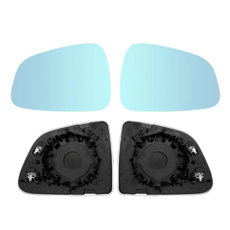 For Tesla Model 3 Wide-Angle Anti-Glare Heated Blue-Tinted Rearview Mirror Lens, White, Blue