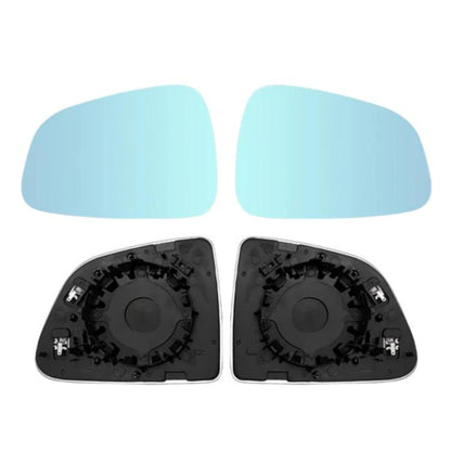 For Tesla Model 3 Wide-Angle Anti-Glare Heated Blue-Tinted Rearview Mirror Lens, White, Blue