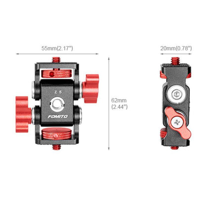 FOMITO Metal DSLR Camera Dual Head Snail Mount 1/4 Inch Adjustable Damping Monitor Bracket