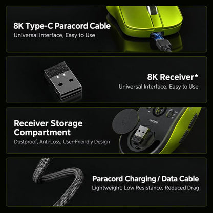 LANGTU Lightweight Tri-Mode Wireless Gaming Mouse, M9 500mAh Dual 1K Black Gold, M9Pro 800mAh Dual 8K Orange, M9Pro 800mAh Dual 8K Purple, M9Ultra 800mAh Dual 8K Green