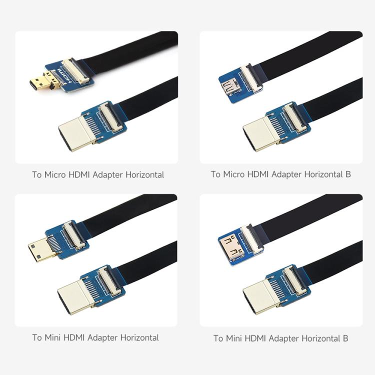 Waveshare Micro HDMI-Compatible Adapter For DIY HDMI-Compatible Cable, Vertical, Vertical B, Horizontal, Horizontal B