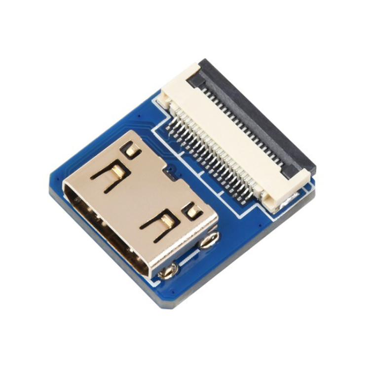 Waveshare Mini HDMI-Compatible Adapter For DIY HDMI-Compatible Cable, Vertical, Horizontal, Horizontal B