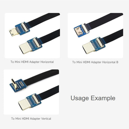 Waveshare Mini HDMI-Compatible Adapter For DIY HDMI-Compatible Cable, Vertical, Horizontal, Horizontal B