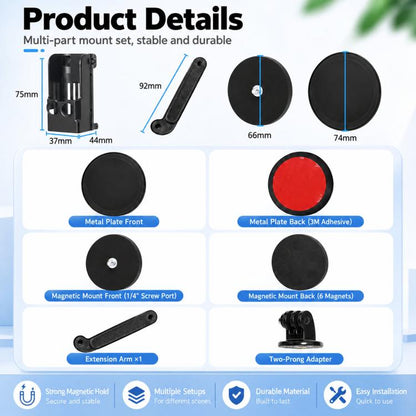 For DJI Osmo Pocket 4P / 4 / 3 Magnetic Car Dashboard Mount Multi-Angle Camera Holder