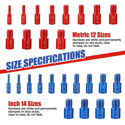 Nut Bolt Thread Checker Set For Thread Inspection Hardware Maintenance, 26 in 1