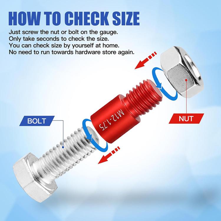 Nut Bolt Thread Checker Set For Thread Inspection Hardware Maintenance, 26 in 1