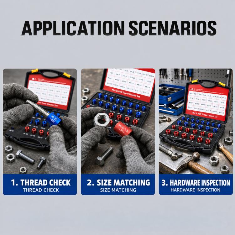 Nut Bolt Thread Checker Set For Thread Inspection Hardware Maintenance, 26 in 1