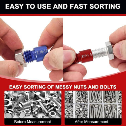 Screw Nut Thread Pitch Detector Metric And Imperial Bolt Measuring Gauge, 44 in 1, 70 in 1