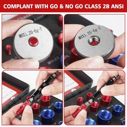 Screw Nut Thread Pitch Detector Metric And Imperial Bolt Measuring Gauge, 44 in 1, 70 in 1