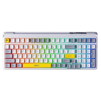 Inphic 1.5m Wired Gaming Keyboard 98 Keys Compact Mechanical Feel Keyboard With RGB Backlit, V98 Black Gray, V98 White Gray, V98 Pro With Knob Black Gray, V98 Pro With Knob White Gray