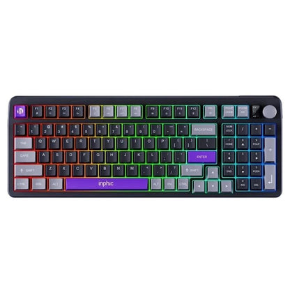 Inphic 1.5m Wired Gaming Keyboard 98 Keys Compact Mechanical Feel Keyboard With RGB Backlit, V98 Black Gray, V98 White Gray, V98 Pro With Knob Black Gray, V98 Pro With Knob White Gray