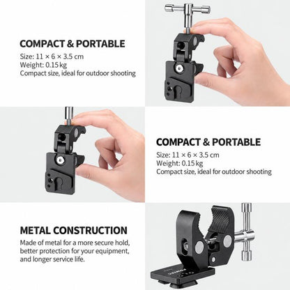 FOMITO V-Mount Male Connector Crab Clamp Multi-Function Monitor Tripod Heavy Duty Clamp, V-Mount Male Connector Crab Clamp