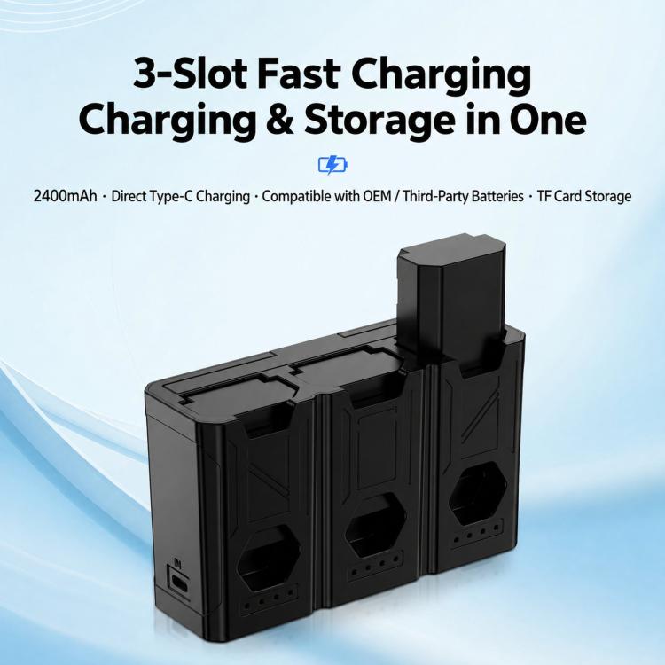 BQ01 For Sony FZ-100 Portable High Capacity Camera Battery Charger 3-Port Fast Charging, BQ01