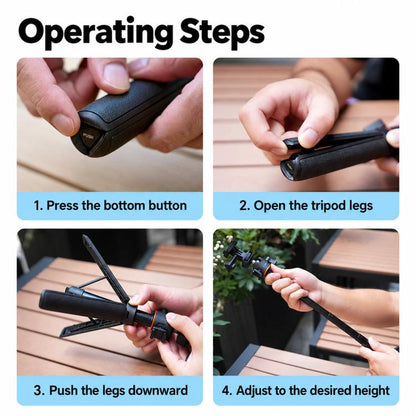 LKTOP 21-55cm Action Camera Selfie Stick Tripod Extendable Pole with 360-degree Ball Head, Cold Shoe
