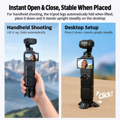 For DJI Osmo Pocket 4P / Insta360 X6 BRDRC Magnetic Foldable Tripod