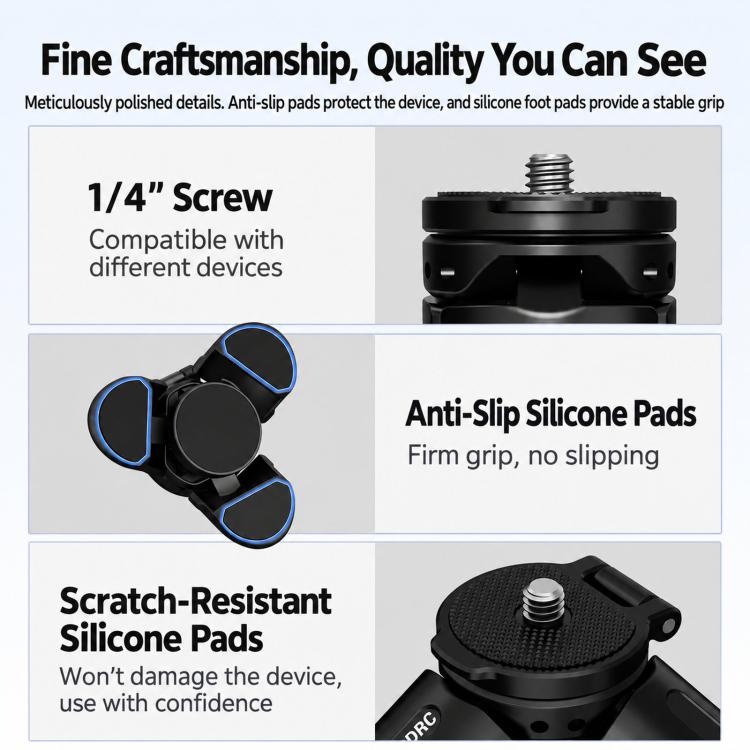 For DJI Osmo Pocket 4P / Insta360 X6 BRDRC Magnetic Foldable Tripod
