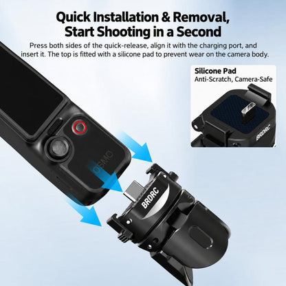 For DJI Osmo Pocket 4P / 4 / 3 BRDRC Foldable Magnetic Quick-Release Charging Tripod