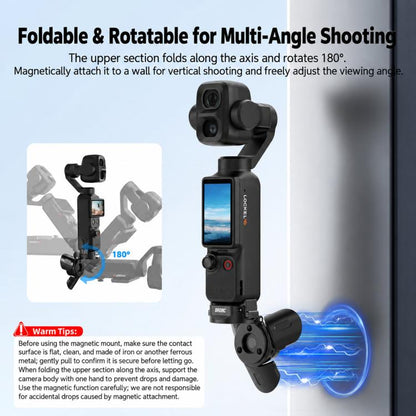 For DJI Osmo Pocket 4P / 4 / 3 BRDRC Foldable Magnetic Quick-Release Charging Tripod