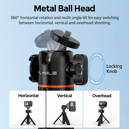 Flymile One-Touch Pop-Out Tripod Selfie Stick Extension Pole For DJI, Insta360, GoPro, And Other Action Cameras