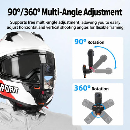 BRDRC Motorcycle Quick-Release Helmet Chin Mount For Insta360 Ace Pro 2 / X6 / X5 / X4 Air