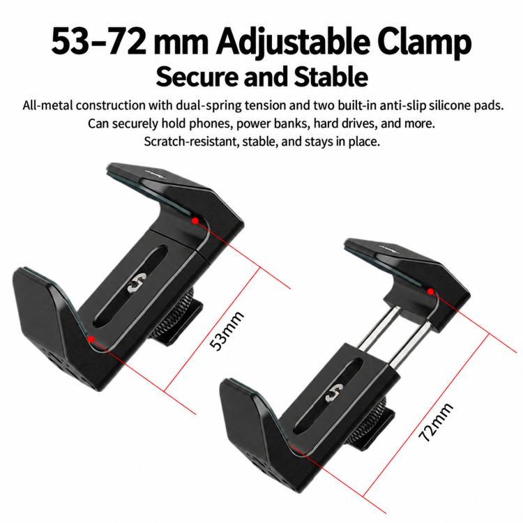 Poyinco Universal Camera Cage/Phone Clamp With Detachable Cold Shoe And 1/4" Dual-Thread Mount