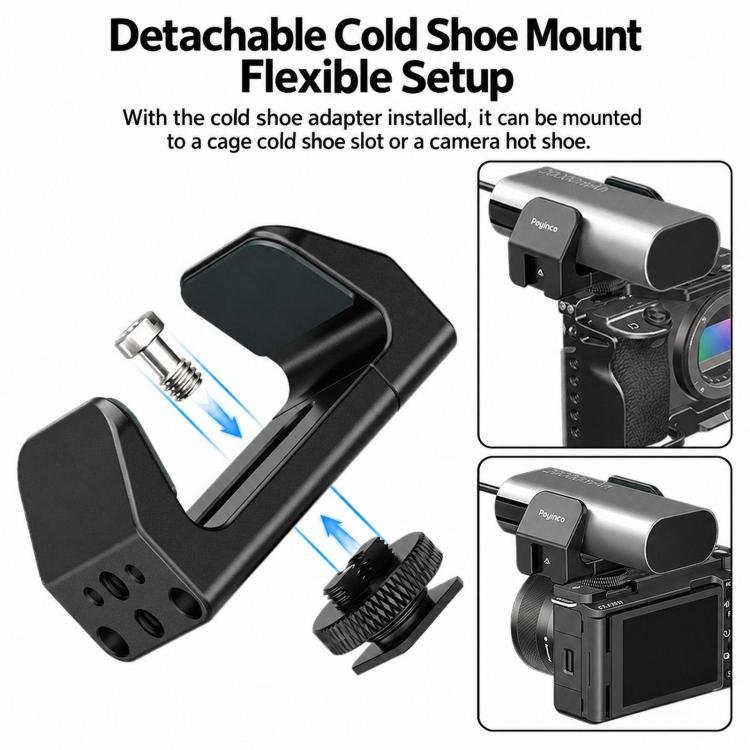 Poyinco Universal Camera Cage/Phone Clamp With Detachable Cold Shoe And 1/4" Dual-Thread Mount