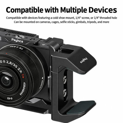 Poyinco Universal Camera Cage/Phone Clamp With Detachable Cold Shoe And 1/4" Dual-Thread Mount