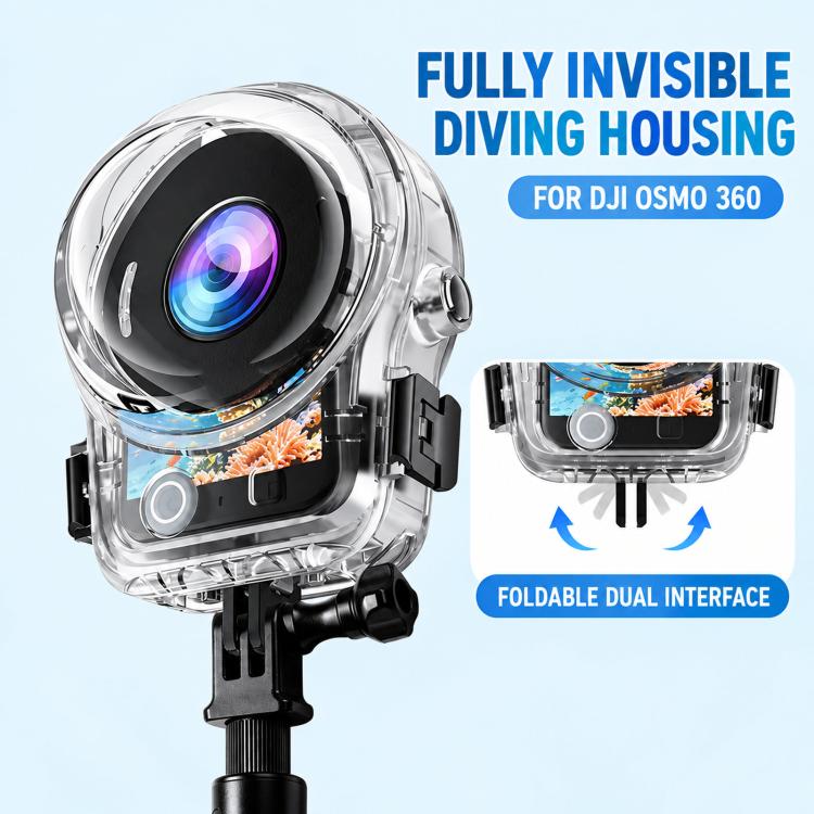 Invisible Waterproof Case 60M/196FT For DJI Osmo 360 II / Osmo 360 Underwater Diving Housing