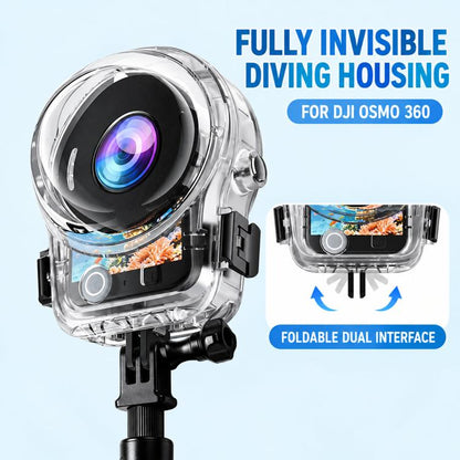 Invisible Waterproof Case 60M/196FT For DJI Osmo 360 II / Osmo 360 Underwater Diving Housing