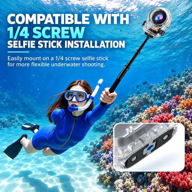 Invisible Waterproof Case 60M/196FT For DJI Osmo 360 II / Osmo 360 Underwater Diving Housing