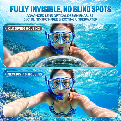 Invisible Waterproof Case 60M/196FT For DJI Osmo 360 II / Osmo 360 Underwater Diving Housing