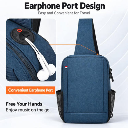 Waterproof Shockproof Shoulder Tablet Storage Bag Lightweight Large Capacity Case With Earphone Hole, Black Small, Blue Small, Black Medium, Blue Medium, Black Large, Blue Large