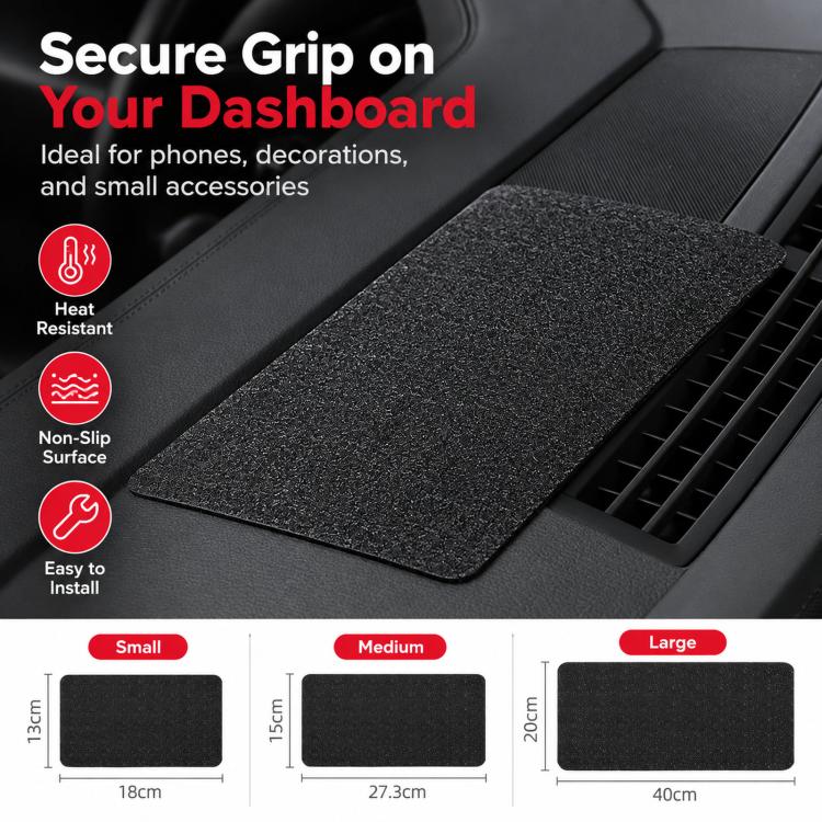 Leather-Grain Texture High-Temperature Resistant Anti-Slip Dashboard Mat, 18x13cm, 27x15cm, 40x20cm