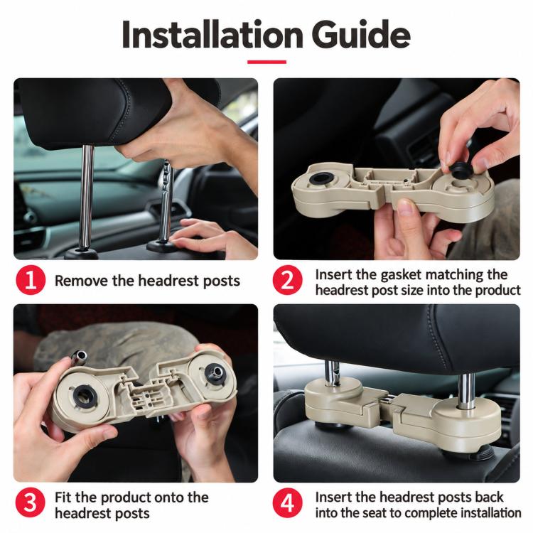 Multifunctional Hidden Car Seat-Back Storage Hook