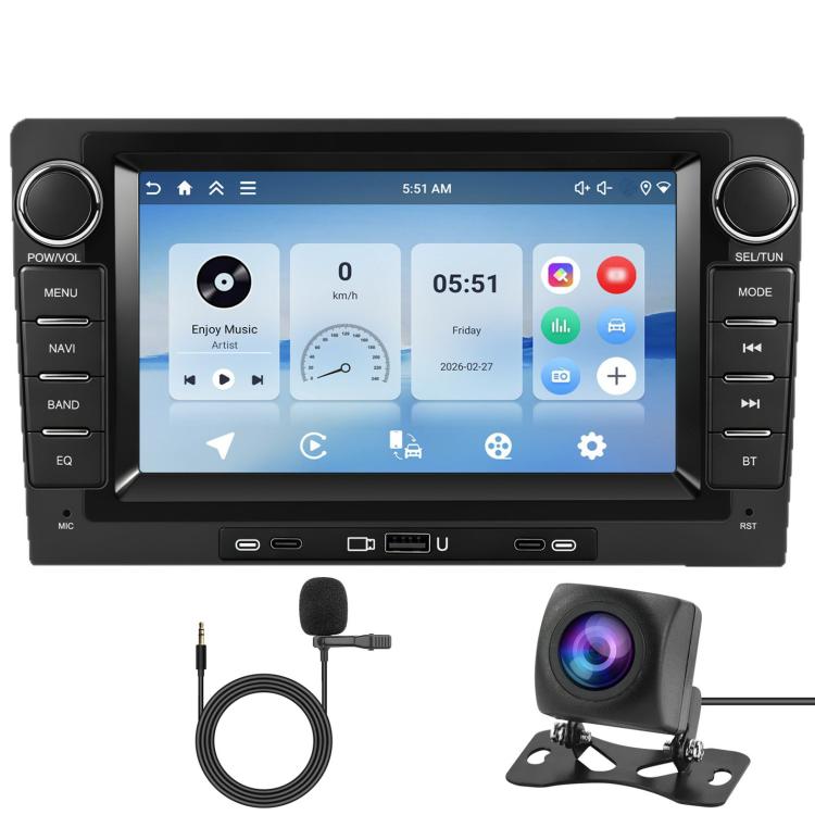9-Inch CarPlay Compatible In-Car Center Console With 7-Inch Screen Bluetooth Navigation Rearview Camera Player, Standard, Standard+AHD Camera+Mic