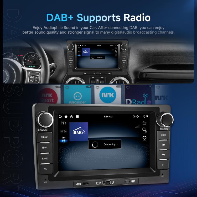 9-Inch CarPlay Compatible In-Car Center Console With 7-Inch Screen Bluetooth Navigation Rearview Camera Player, Standard, Standard+AHD Camera+Mic